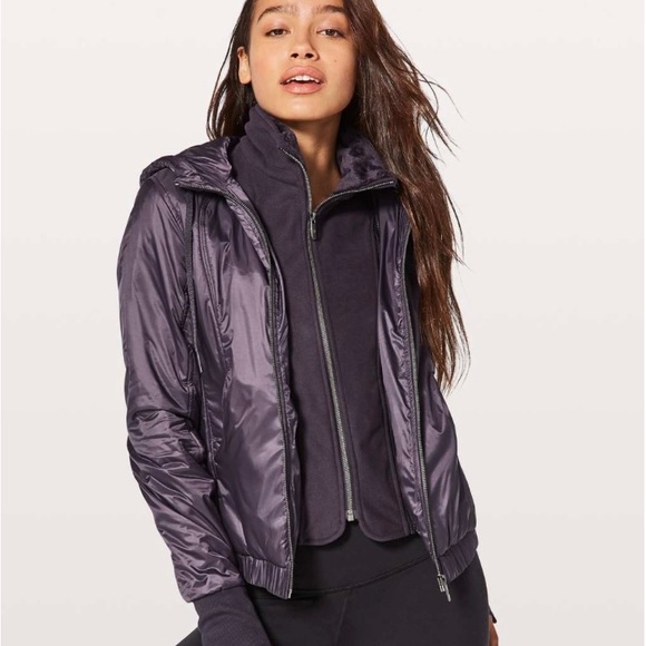 lululemon athletica Jackets & Blazers - Lululemon Women’s 8 Jacket Hoodie Glyde Prima Loft Insulated Boysenberry